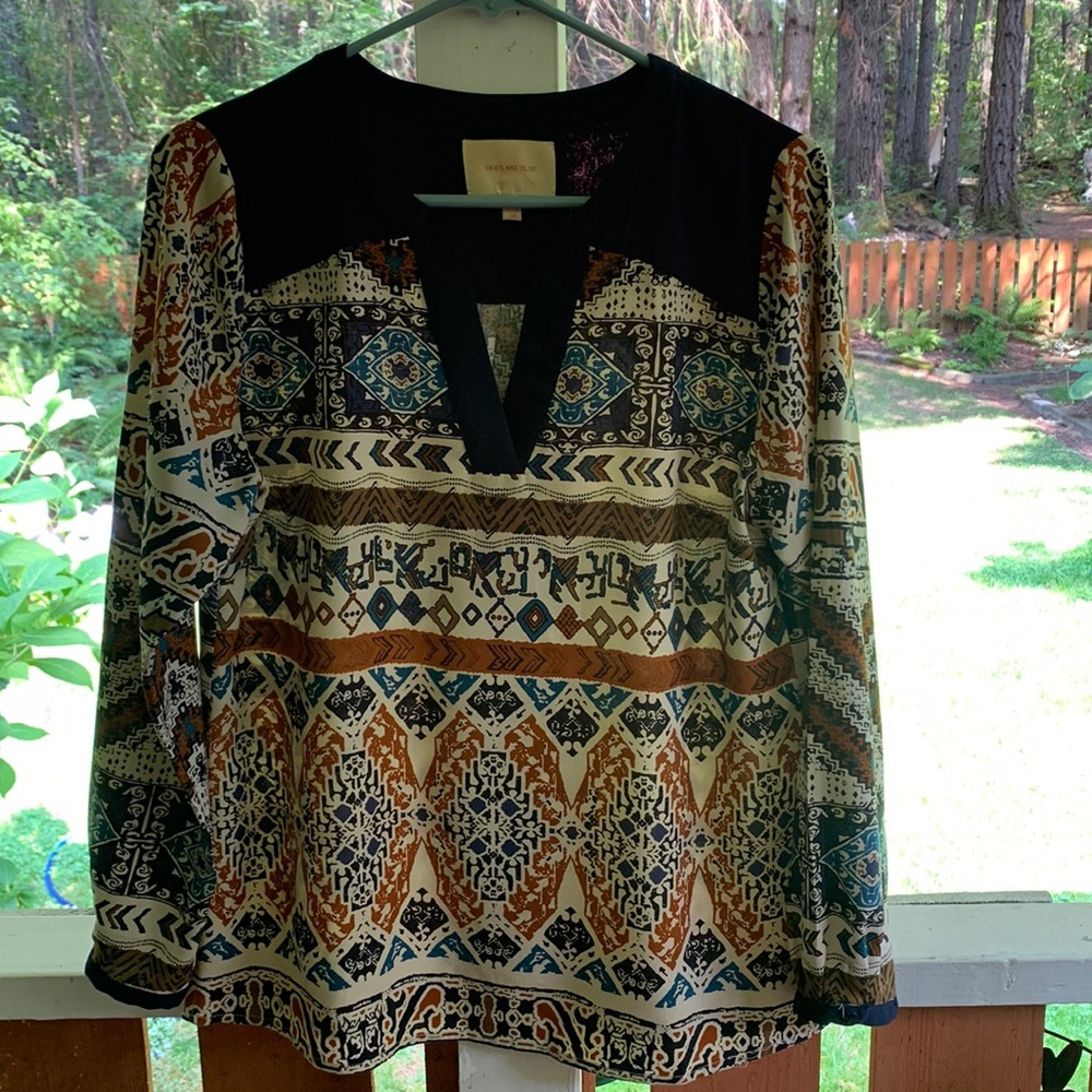 Skies Are Blue Boho Tunic Blouse